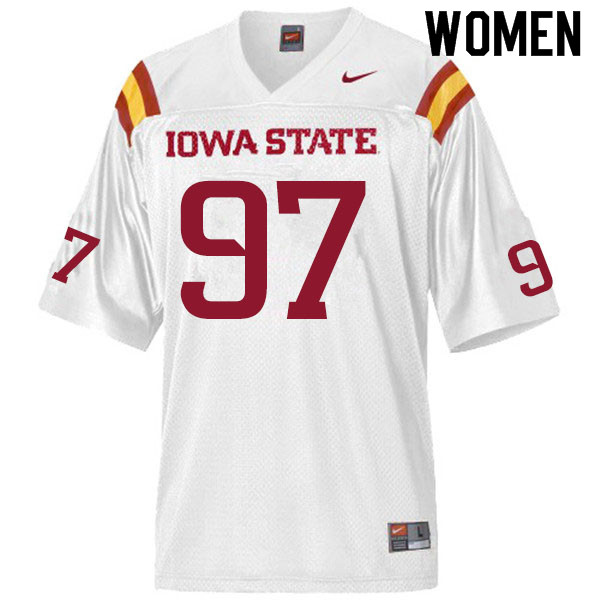 Women #97 Kaden Sutton Iowa State Cyclones College Football Jerseys Sale-White - Click Image to Close